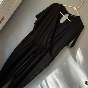 Threadbare Curve Black Jumpsuit‎ with Keyhole Back women’s size 14